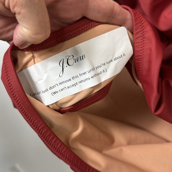 J. Crew Twist Front Bandeau One Piece Swimsuit Women's Plus 20 Warm Chimney NWT - Picture 6 of 13